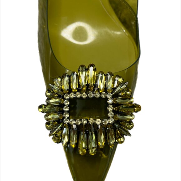 Good American Olive/Gold CINDER-F*CKING-RELLA PUMP Size 13 - Picture 7 of 11